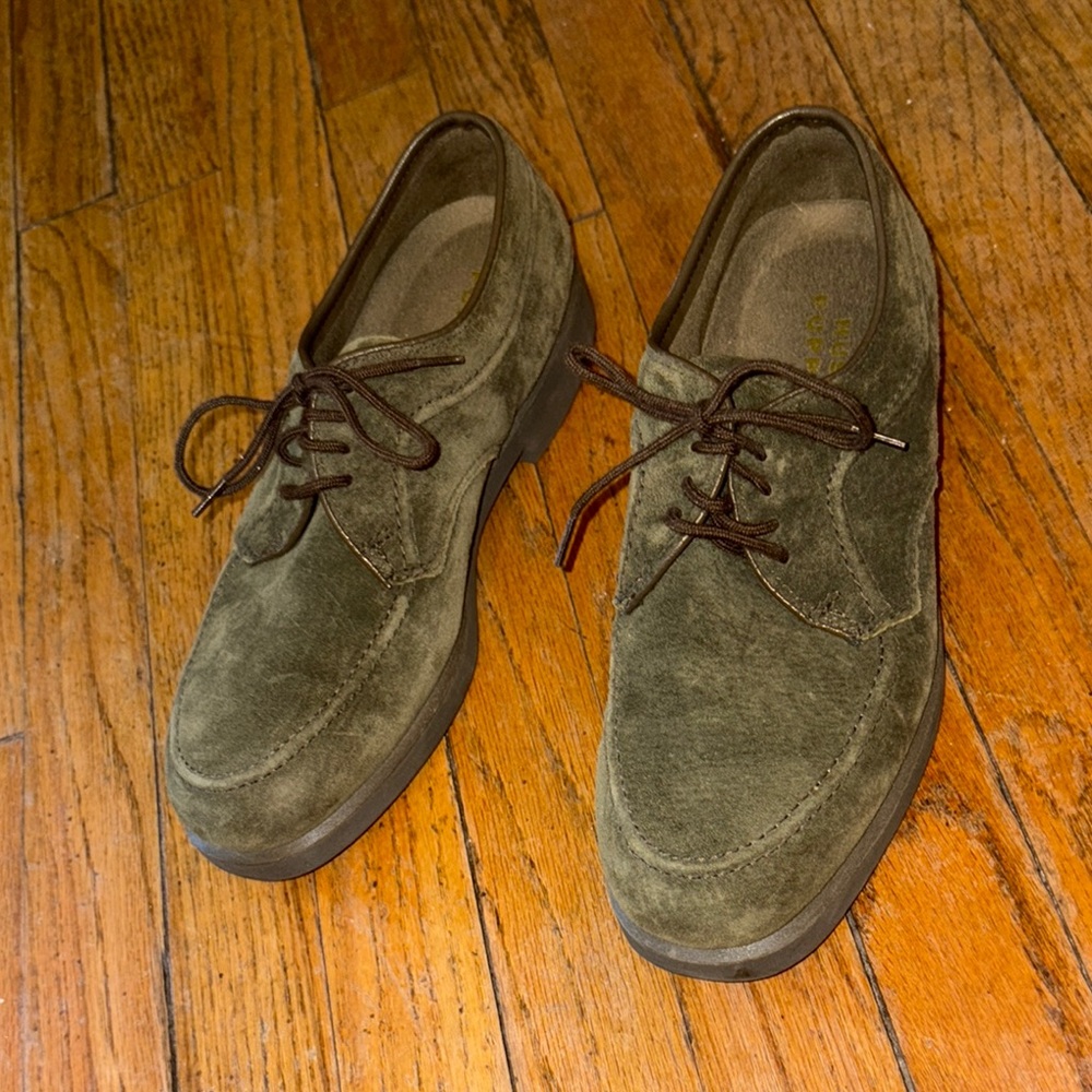 Hush Puppies Olive Suede Lace-Up Shoes